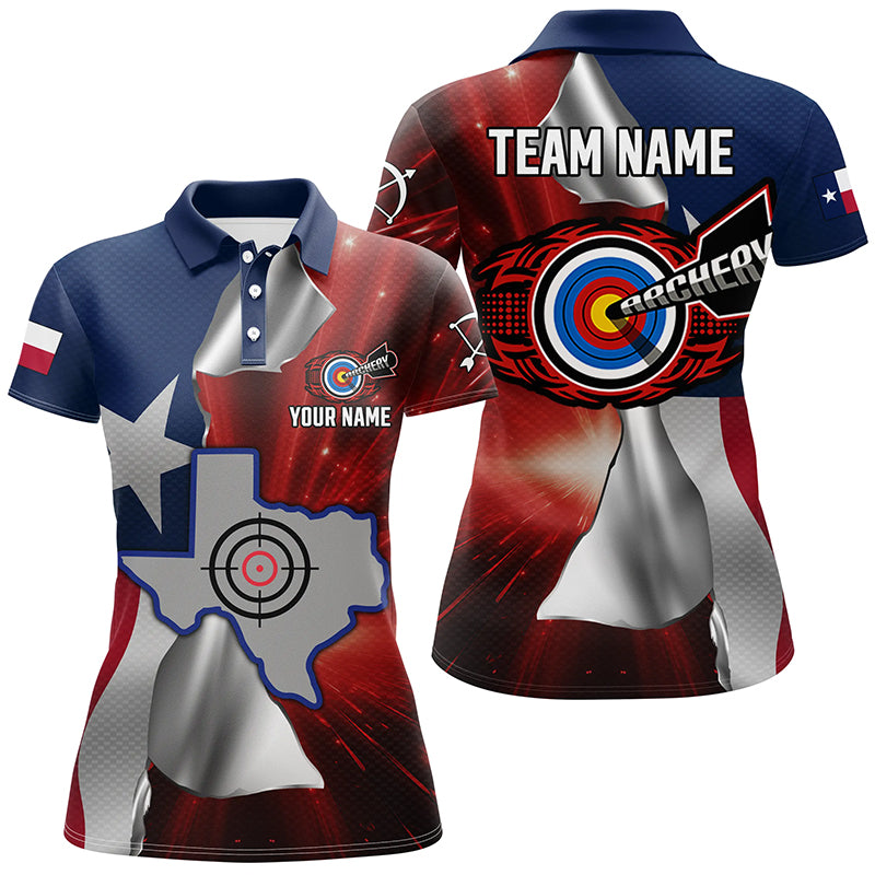 Personalized Texas Flag 3D Printed Women Archery Shirts, Best Patriotic Texas Archery Team Jerseys TDM1802