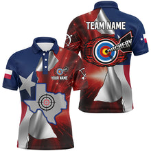 Load image into Gallery viewer, Personalized Texas Flag 3D Printed Men Archery Shirts, Best Patriotic Texas Archery Team Jerseys TDM1802