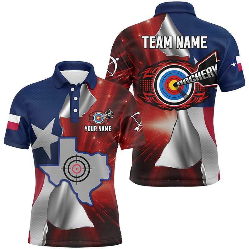 Personalized Texas Flag 3D Printed Men Archery Shirts, Best Patriotic Texas Archery Team Jerseys TDM1802