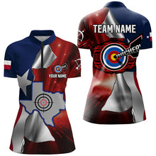 Load image into Gallery viewer, Personalized Texas Flag 3D Printed Women Archery Shirts, Best Patriotic Texas Archery Team Jerseys TDM1802