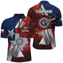 Load image into Gallery viewer, Personalized Texas Flag 3D Printed Men Archery Shirts, Best Patriotic Texas Archery Team Jerseys TDM1802