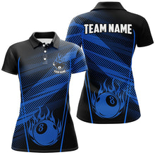 Load image into Gallery viewer, Personalized Blue Jerseys 8 Ball Billiard Shirts For Women Custom Billiard 8 Ball Pool Team Shirts TDM2000