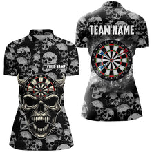 Load image into Gallery viewer, Personalized Retro Skull Pattern Darts Shirts For Women Custom Funny Skull Darts Jerseys For Team TDM2472