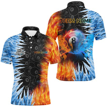 Load image into Gallery viewer, Billiard Ice And Fire Customized 8 Ball Pool Jerseys For Men, 3D Printed Billiard Team Shirts TDM2475