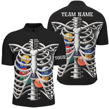 Load image into Gallery viewer, Funny Billiard Balls Inside The Rib Custom White Skeleton Halloween Billiard Shirts For Men TDM2722