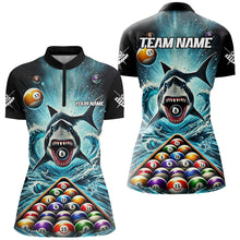 Load image into Gallery viewer, Personalized Pool Ball And Shark Billiard Shirts For Women Custom Unique Team League Billiard Jerseys TDM2970