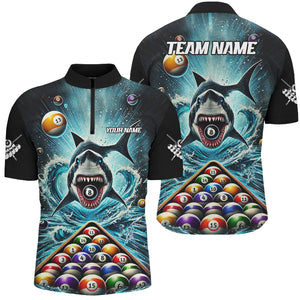 Personalized Pool Ball And Shark Billiard Shirts For Men Custom Unique Team League Billiard Jerseys TDM2970