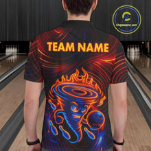 Load image into Gallery viewer, Funny Neon Tornado Flame Bowling Jersey For Men Custom Bowling Shirt Team Polo &amp; Quarter Zip TDM5447