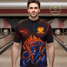 Load image into Gallery viewer, Funny Neon Tornado Flame Bowling Jersey For Men Custom Bowling Shirt Team Polo &amp; Quarter Zip TDM5447