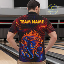 Load image into Gallery viewer, Funny Neon Tornado Flame Bowling Jersey For Men Custom Bowling Shirt Team Polo &amp; Quarter Zip TDM5447