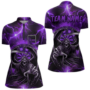 Purple Death Skeleton Custom Thunder Lightning Women Dart Shirt, Dart Jersey TDM3550