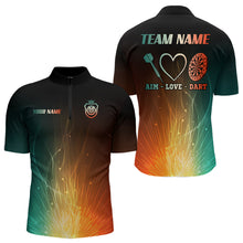 Load image into Gallery viewer, Custom Rainbow Aim Love Dart Shirt With Pocket Option For Men, Dart Jersey TDM3713