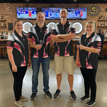 Load image into Gallery viewer, Personalized Crown Darts Shirt For Women Custom Darts Tournament Jersey Team Polo &amp; 1/4 Zip |Red TDM6315