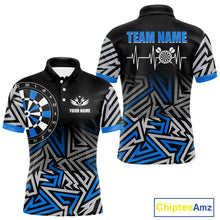 Load image into Gallery viewer, Personalized Darts Heartbeat Zig-Zag Pattern Custom Dart Shirts For Men, Dart Team Jersey|Blue TDM3984