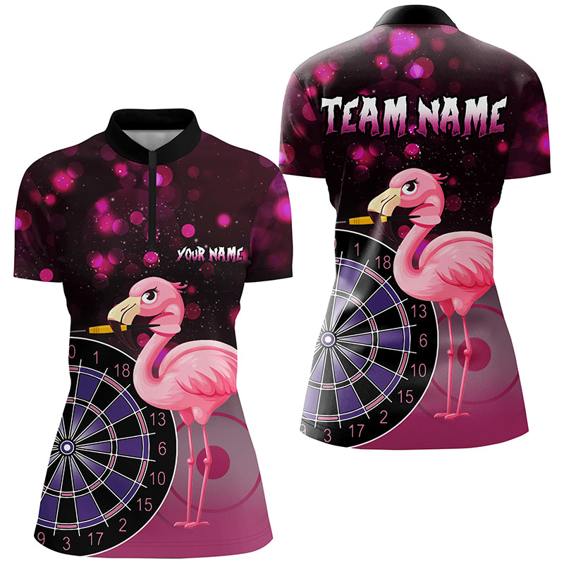 Personalized Pink Darts Flamingo Custom Darts Shirts For Women, Funny Darts Apparel, Best Darts Gift TDM2209