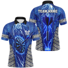 Load image into Gallery viewer, Personalized Blue Dartboard Thunder Lightning Darts Shirts For Men, Team League Darts Jerseys TDM2215