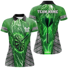 Load image into Gallery viewer, Personalized Green Dartboard Thunder Lightning Darts Shirts For Women, Team League Darts Jerseys TDM2216
