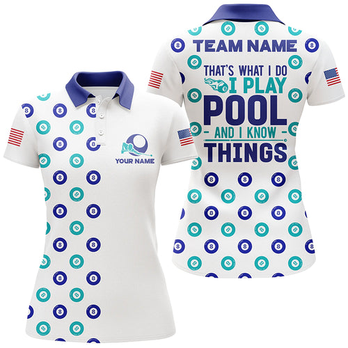 Personalized Billiard Balls 8 Pattern Polo Shirts For Women, Custom Billiards Team Shirts TDM0097