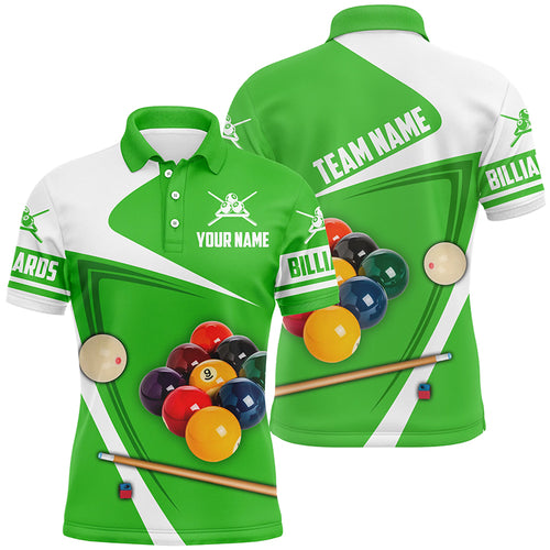 Personalized Billiard Ball Green Version 3D Men Polo Shirts Custom Billiard Team Uniform Shirts TDM0349