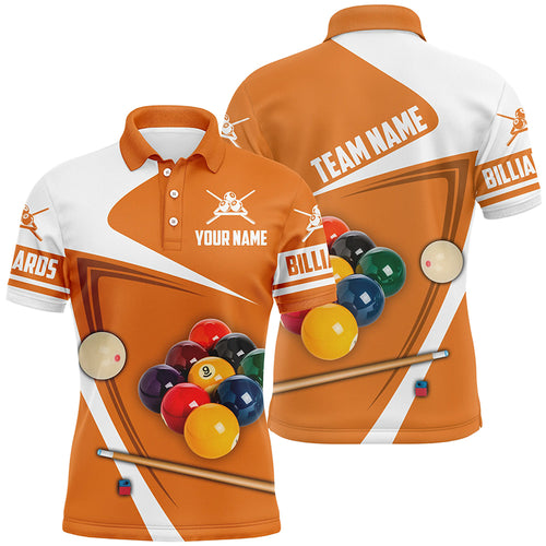 Personalized Billiard Ball Orange Version 3D Men Polo Shirts  Custom Billiard Team Uniform Shirts TDM0350