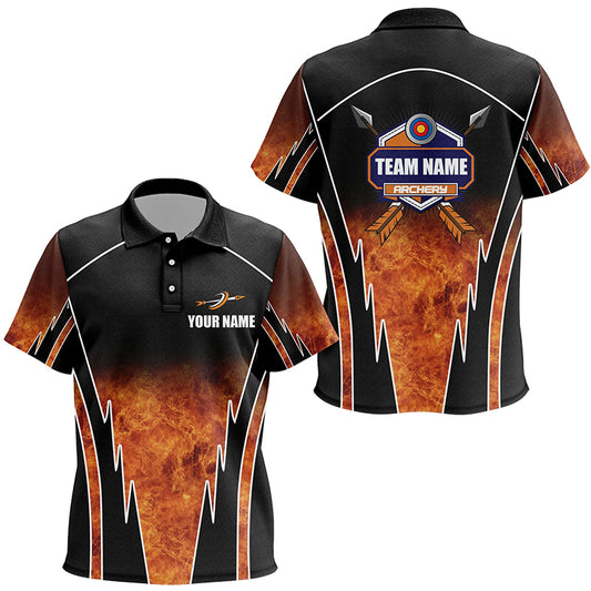 Customized Orange Black  Archery Polo Shirts For Kid, Archery Performance Team Uniform Shirts TDM0555