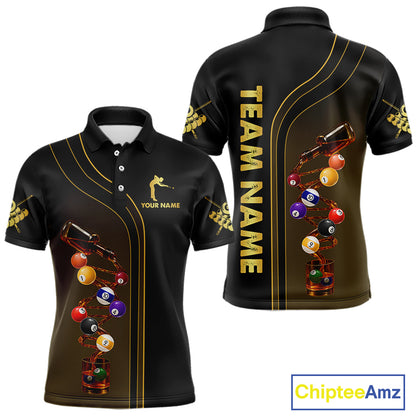 Funny DNA Wine Billiard Shirt For Men Custom Pool Team Shirts, Billiard Jersey Polo & Zip |Yellow TDM5193