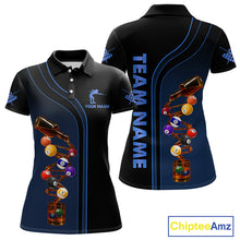 Load image into Gallery viewer, Funny DNA Wine Billiard Shirt For Women Custom Pool Team Shirts, Billiard Jersey Polo &amp; 1/4 Zip|Blue TDM5195
