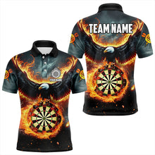 Load image into Gallery viewer, Personalized Fire Flame Dartboard Eagle 3D Dart Shirts For Men Darts League Team Shirt Dart Jerseys TDM3219