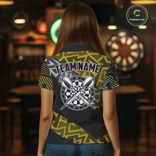 Load image into Gallery viewer, Custom Darts Shirt For Women Personalized Zig-Zag Pattern Dart Jersey, Cool Dart Team Shirts|Yellow TDM5454