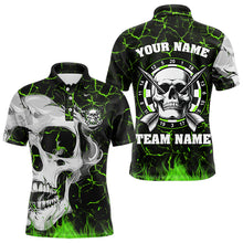 Load image into Gallery viewer, Personalized Green Glowing Fire Crack Skull Dart Shirt Custom Dart Shirts For Men Dart Team Jersey TDM3418