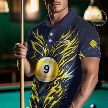 Load image into Gallery viewer, Personalized Tribal Flame 9 Ball Billiard Shirt For Men Custom 9 Ball Pool Team Jersey TDM5712