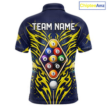 Load image into Gallery viewer, Personalized Tribal Flame 9 Ball Billiard Shirt For Men Custom 9 Ball Pool Team Jersey TDM5712
