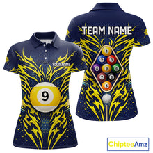 Load image into Gallery viewer, Personalized Tribal Flame 9 Ball Billiard Shirt For Women Custom 9 Ball Pool Team Jersey TDM5712