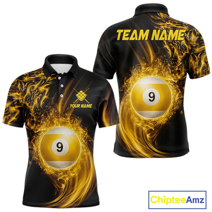 Personalized Lightning 9 Ball Billiard Shirt For Men, 9 Ball Pool Team Jersey Polo & 1/4 Zip TDM5924