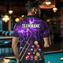 Load image into Gallery viewer, Personalized 3D Pool Ball Thunder Lightning Purple Billiard Shirts For Men, 8 Ball Billiard Jerseys TDM3715
