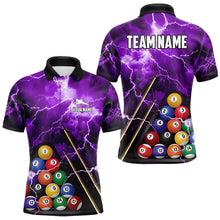 Load image into Gallery viewer, Personalized 3D Pool Ball Thunder Lightning Purple Billiard Shirts For Men, 8 Ball Billiard Jerseys TDM3715