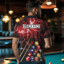 Load image into Gallery viewer, Personalized 3D Pool Ball Thunder Lightning Red Billiard Shirts For Men, 8 Ball Billiard Jerseys TDM3716