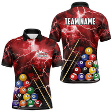 Load image into Gallery viewer, Personalized 3D Pool Ball Thunder Lightning Red Billiard Shirts For Men, 8 Ball Billiard Jerseys TDM3716