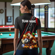 Load image into Gallery viewer, Funny Chicken Flame 8 Ball Billiard Shirt For Women Custom Billiard Team Jersey Polo &amp; 1/4 Zip TDM6068
