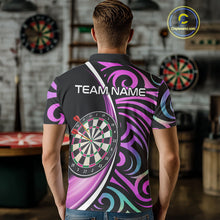 Load image into Gallery viewer, Funny Neon Purple Tribal Dart Shirts For Men – Custom Team Darts Jersey Polo &amp; Quarter Zip TDM3993
