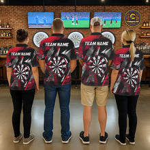 Load image into Gallery viewer, Personalized Red Geometric Grunge Darts Shirt For Women Custom Darts Team Jersey Polo &amp; 1/4 Zip TDM6508