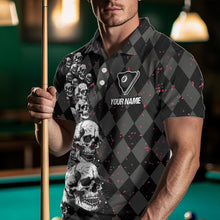 Load image into Gallery viewer, Billiard Skull It Worked In My Head Custom Argyle Pattern Men Billiard Shirts, Pool Team Jerseys TDM1811