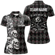 Load image into Gallery viewer, Billiard Skull It Worked In My Head Custom Argyle Pattern Women Billiard Shirts, Pool Team Jerseys TDM1811