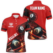 Load image into Gallery viewer, Red 8 Ball Pool Billiard Jersey For Men Custom Billiard Pool Shirts Team League Billiard Uniform TDM1812