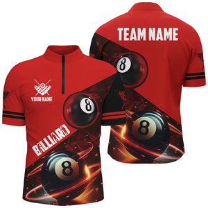 Red 8 Ball Pool Billiard Jersey For Men Custom Billiard Pool Shirts Team League Billiard Uniform TDM1812