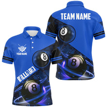 Load image into Gallery viewer, Blue 8 Ball Pool Billiard Jersey For Men Custom Billiard Pool Shirts Team League Billiard Uniform TDM1813