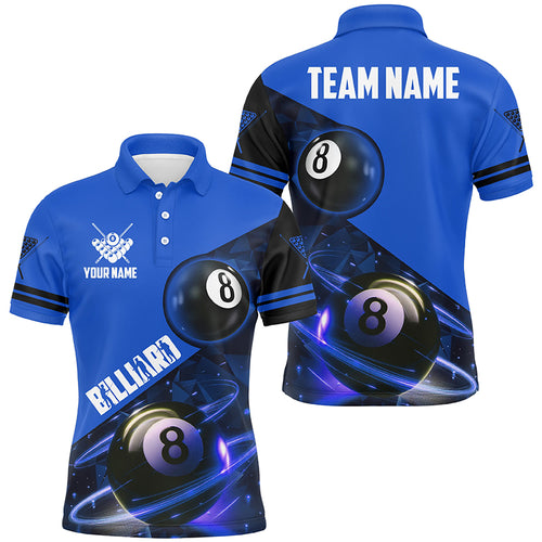 Blue 8 Ball Pool Billiard Jersey For Men Custom Billiard Pool Shirts Team League Billiard Uniform TDM1813