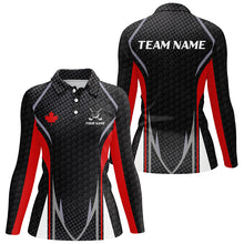 Load image into Gallery viewer, Womens Golf Polo Shirts Canada Flag Custom Golf Shirts For Women, Patriotic Canadian Flag Golf Tops TDM1816