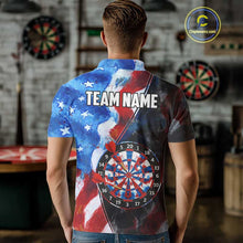 Load image into Gallery viewer, Personalized Watercolor American Flag Dart Shirts For Men Custom Patriotic Darts Team Jerseys TDM4192