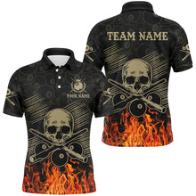 Load image into Gallery viewer, Personalized Skull 8 Ball Pool Billiard Shirts For Men Custom Fire Flame Billiard Clothing Jerseys TDM2226